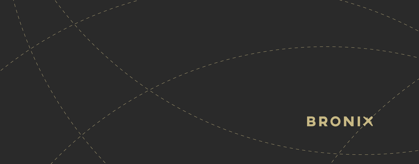 Bronix — Trajectory Route Arcs on Dark Background