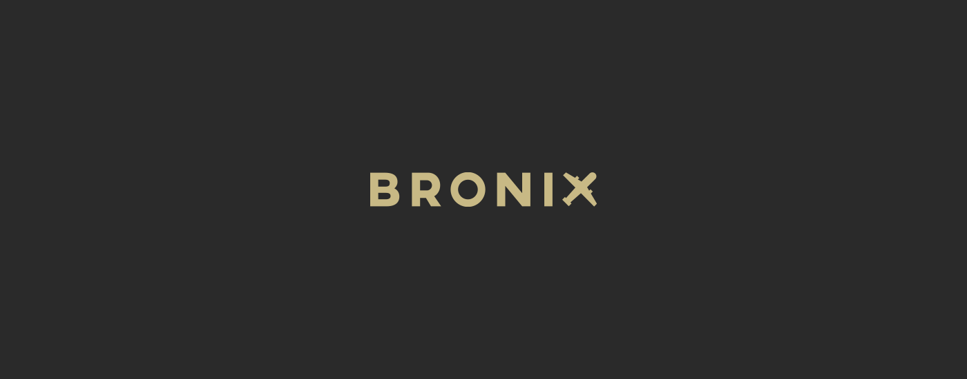 Bronix — Gold Wordmark on Dark Graphite