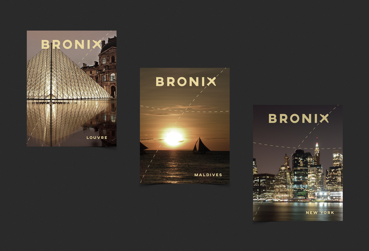 Bronix — Destination Brochures (Paris, Maldives, New York)