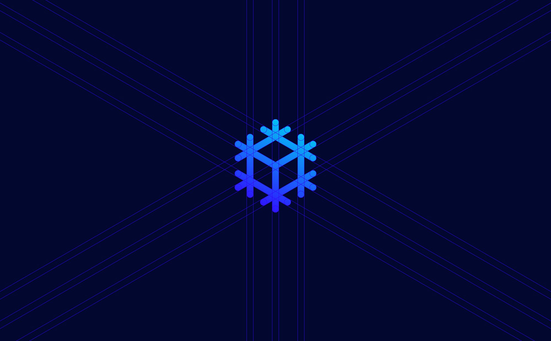 Ice Cube — Standalone Isometric Snowflake Symbol