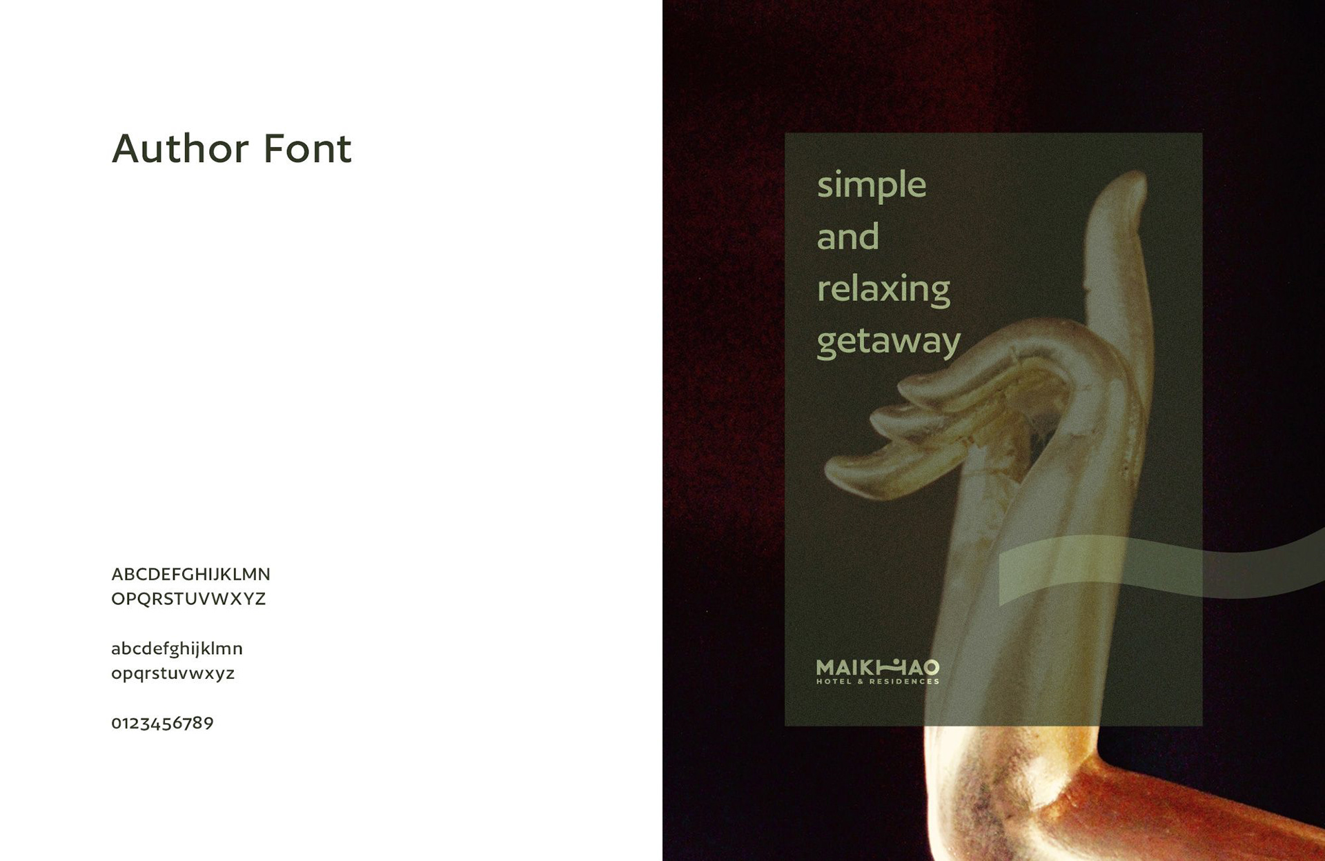 Maikhao — Author Font Specimen and Editorial Poster