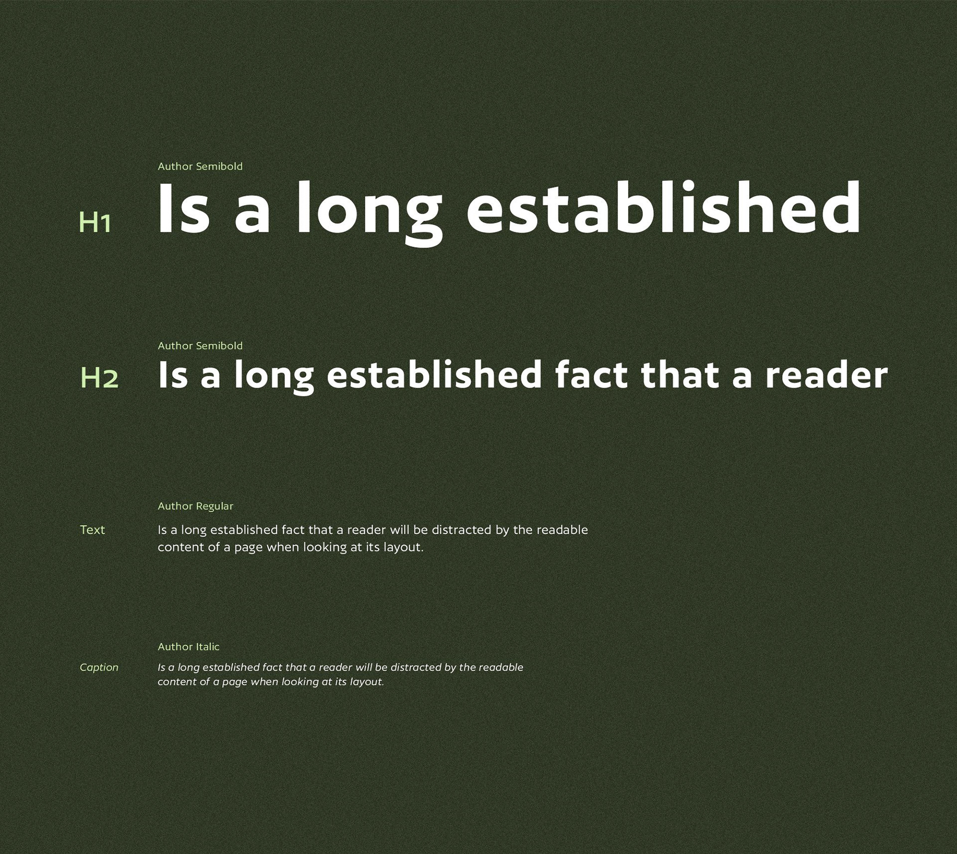Maikhao — Typography Hierarchy (H1, H2, Text, Caption)