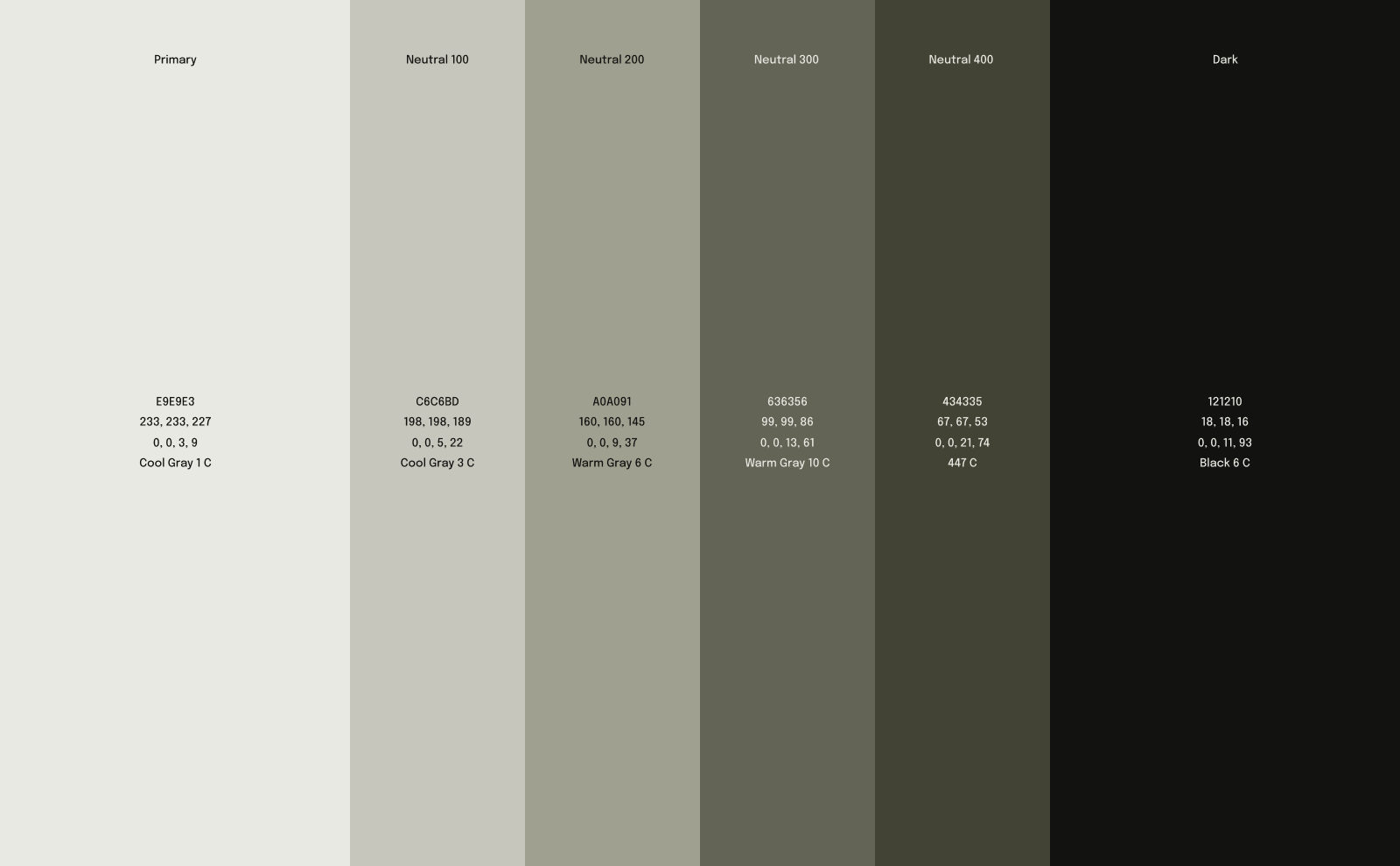 Similaris — Brand Color System (Primary, Neutral 100-400, Dark)