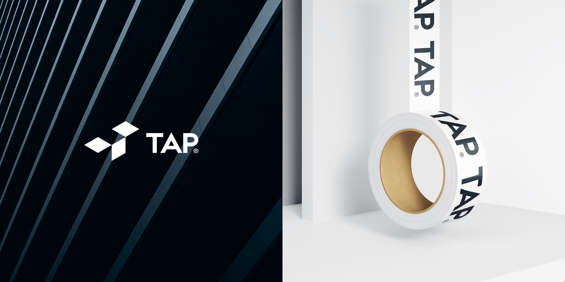 TAP System — Glass Architecture Wall and Branded Industrial Packing Tape