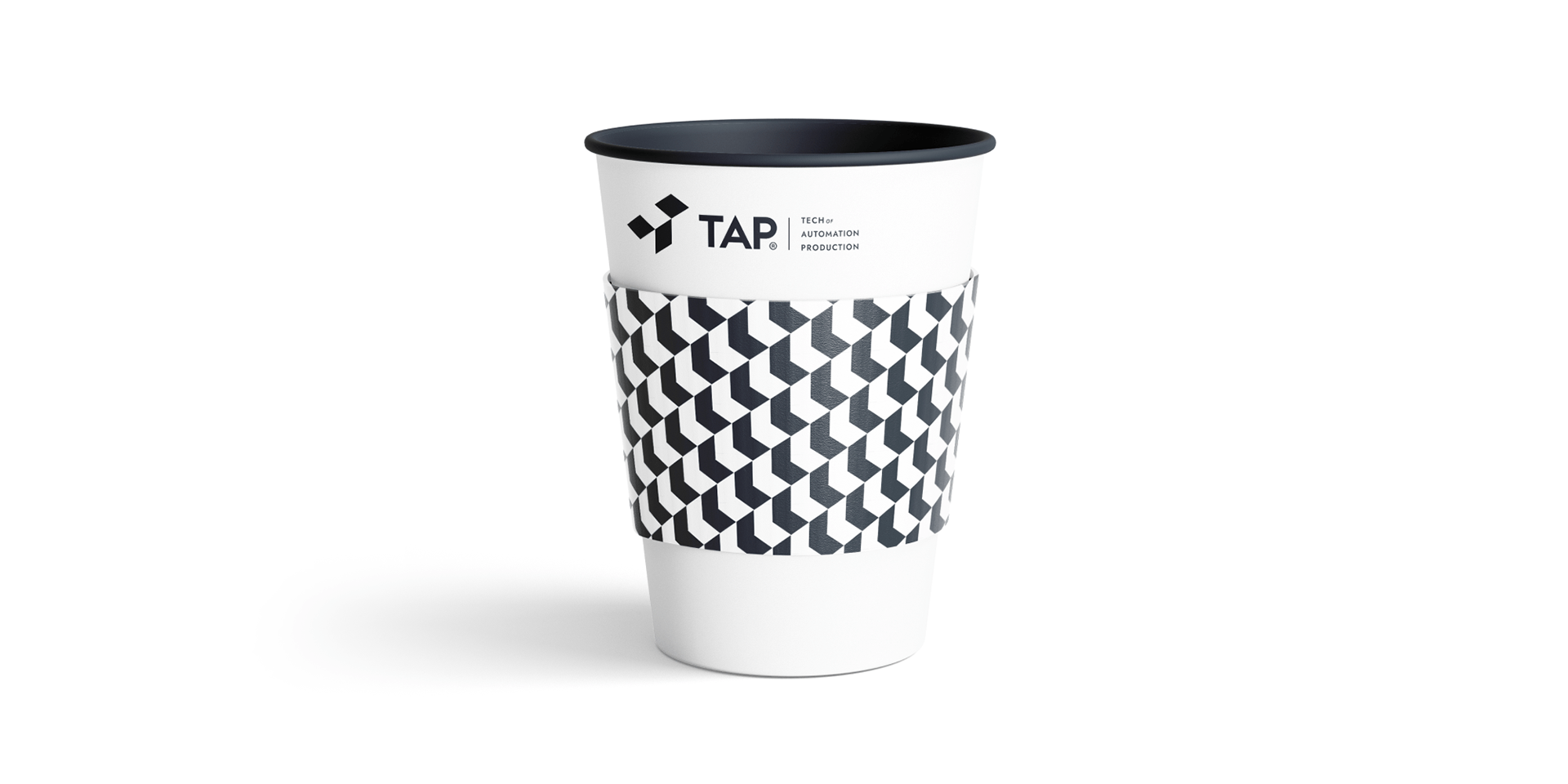 TAP System — Branded Coffee Cup with Rhombus Pattern