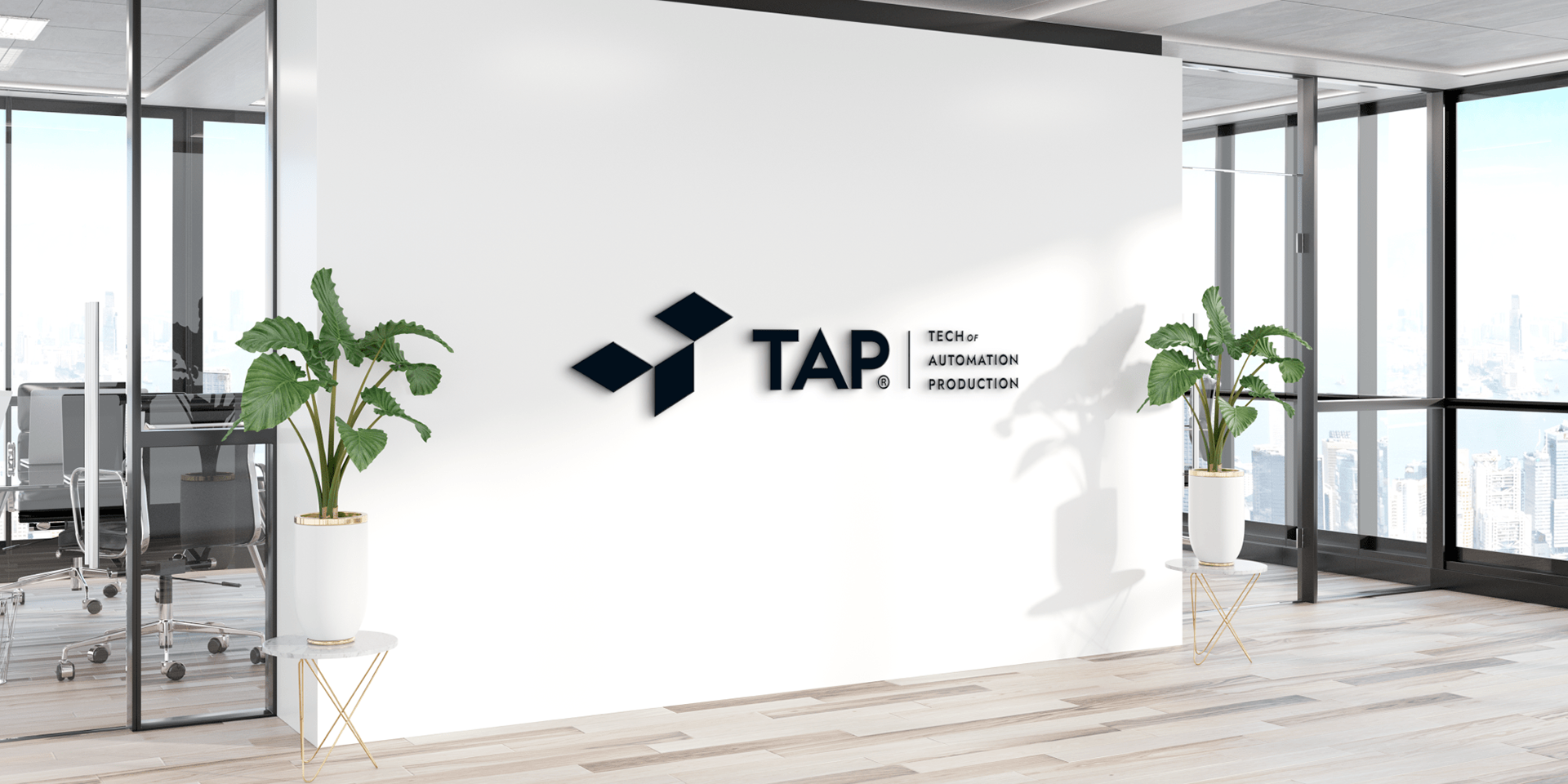 TAP System — Corporate Office Lobby Wall Signage