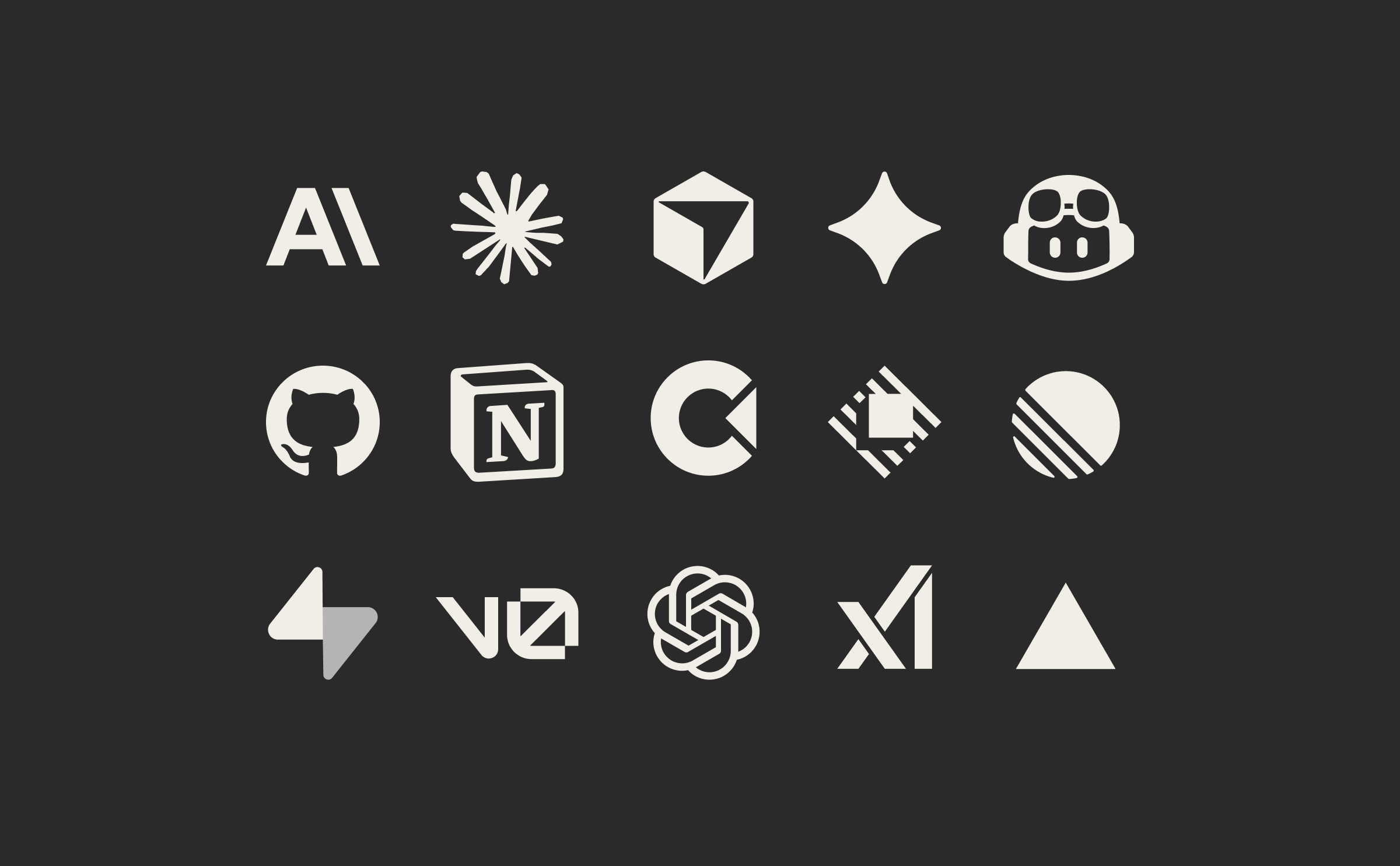 Codag — Monochrome Benchmark Grid Alongside AI and DevTools Icons