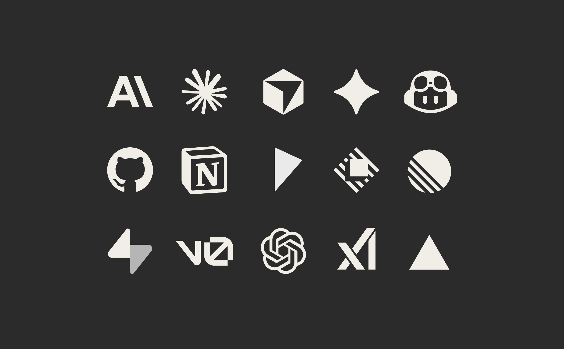 Pennant — Monochrome Benchmark Grid Alongside AI and DevTools Icons